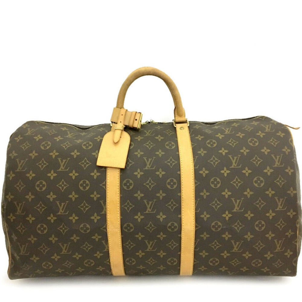 EXCELLENT!! Louis Vuitton Monogram Keepall Travel Bag + LV Luggage Tag + More